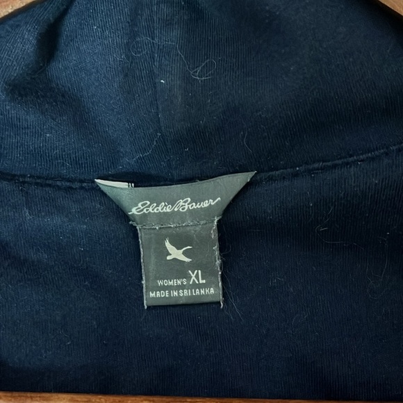 Eddie Bauer Navy & Red Plaid Button Down Lined Hooded Shacket - Picture 5 of 12